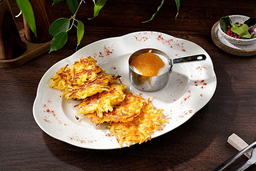 Драники с щучьей икрой