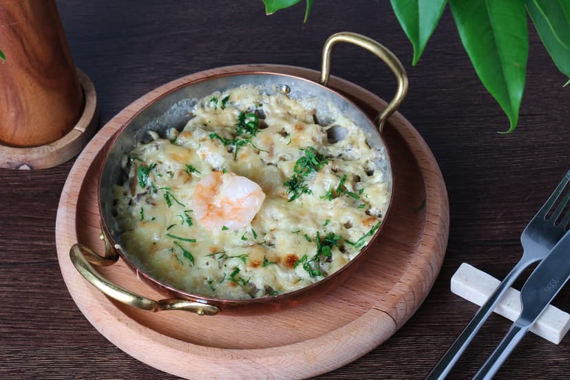 Жульен с креветками